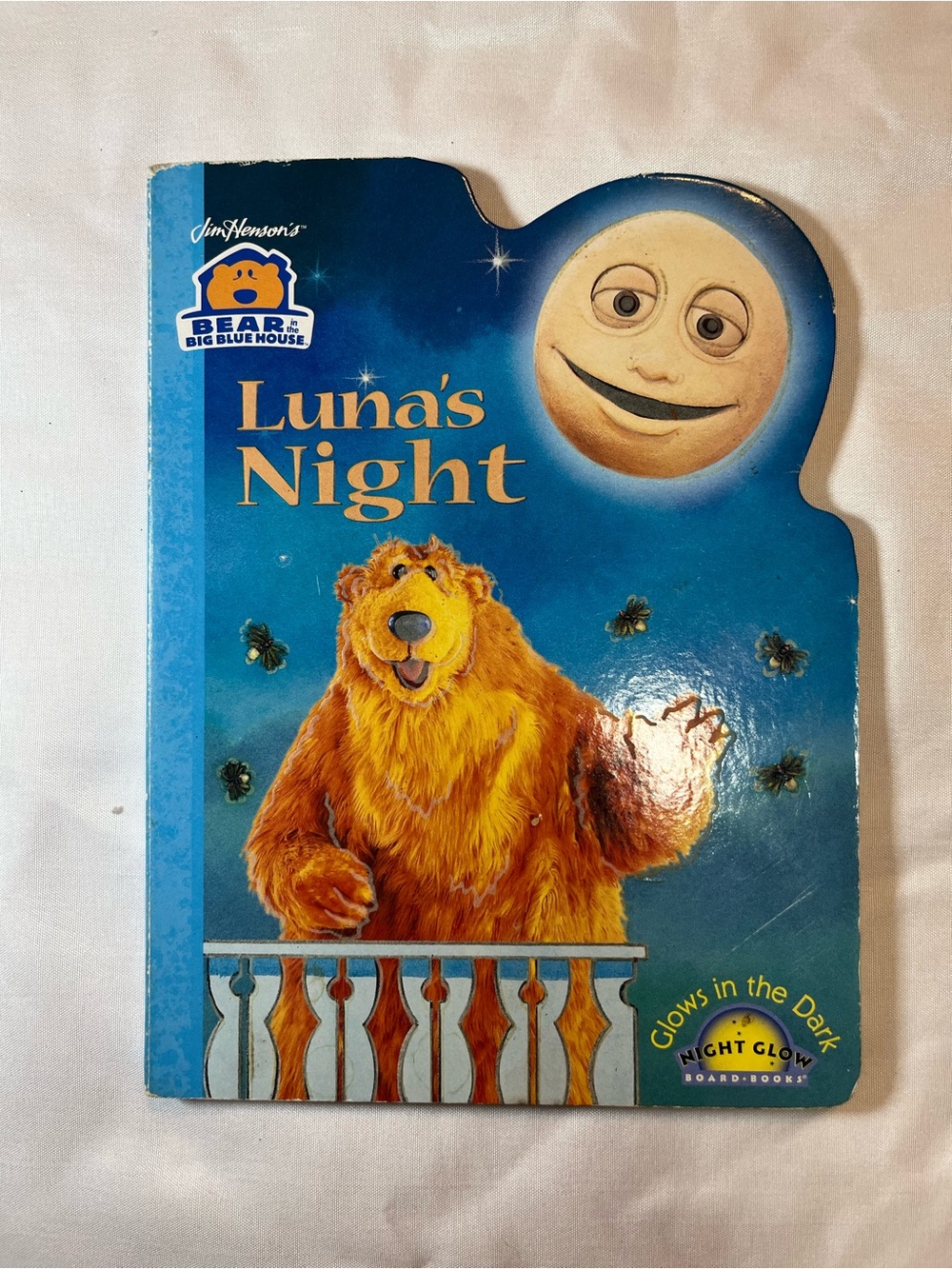 1999 Disney Bear in the Big Blue House Luna's Night Glow in The Dark Board Book